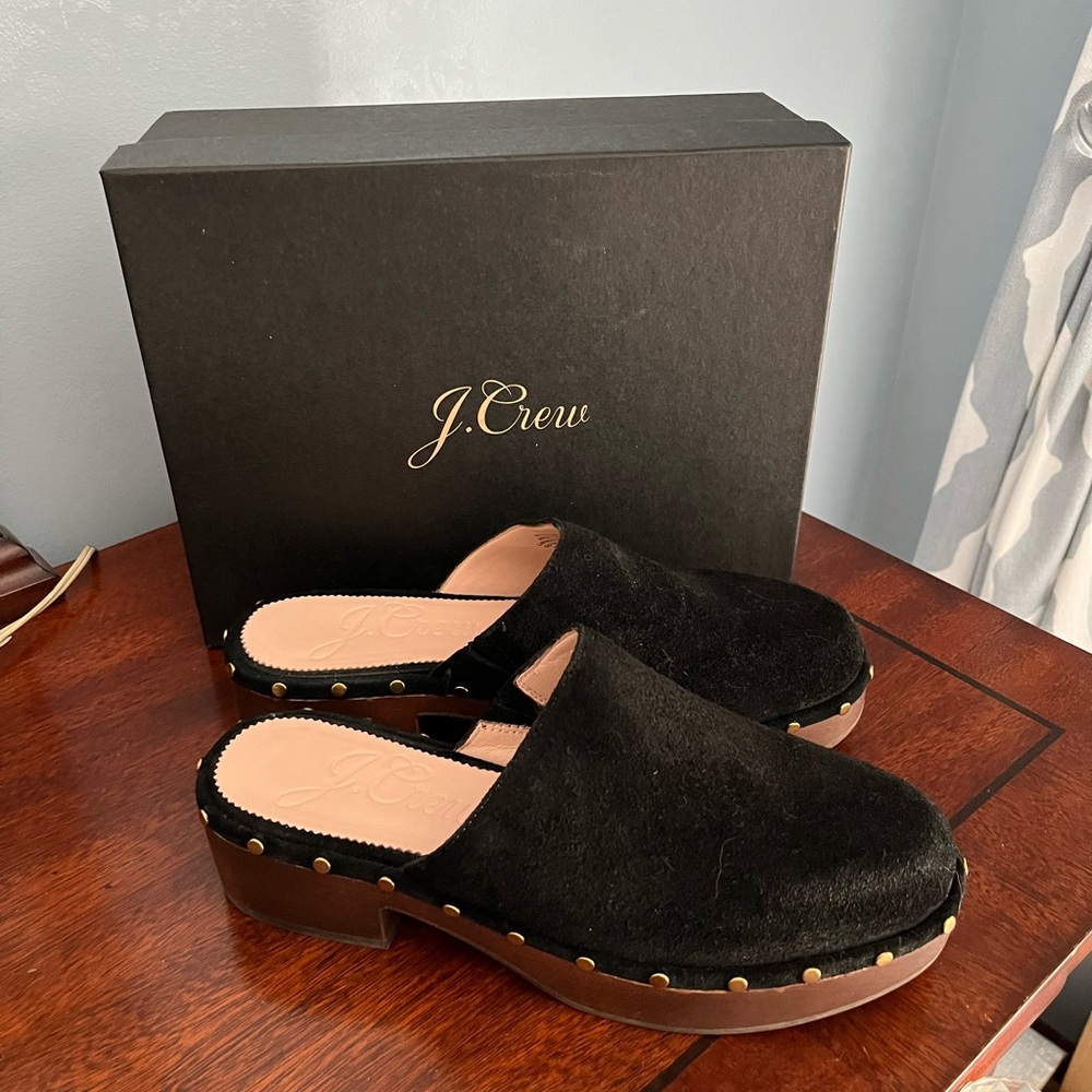 EUC J.Crew Suede Clogs 7.5